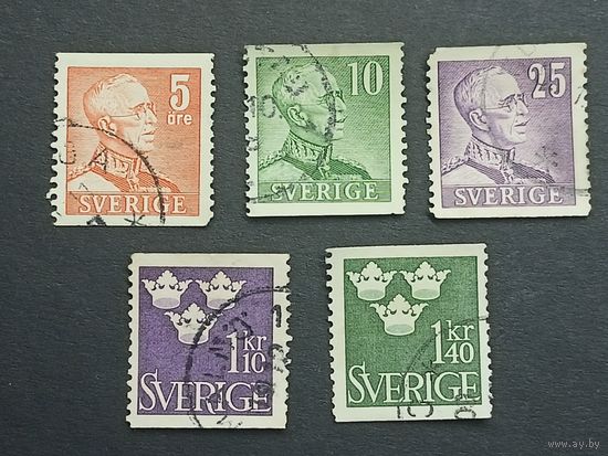 Швеция 1948. Король Густав V и три короны