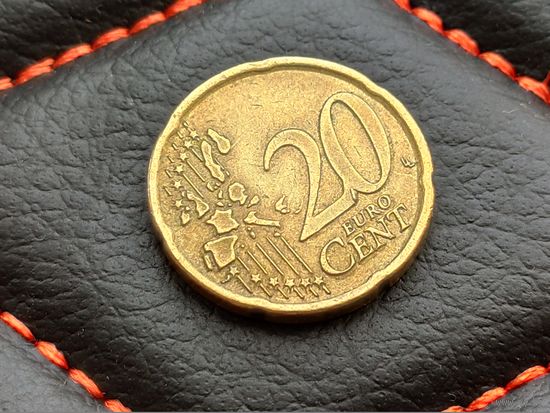 Испания. 20 евроцентов 1999. Брак, выкрошка. Торг.
