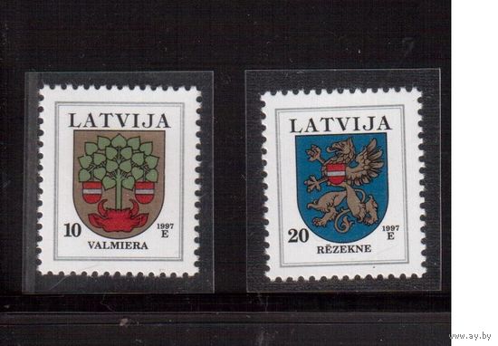 Латвия-1997 (Мих.463-464)  ** , Стандарт, Гербы
