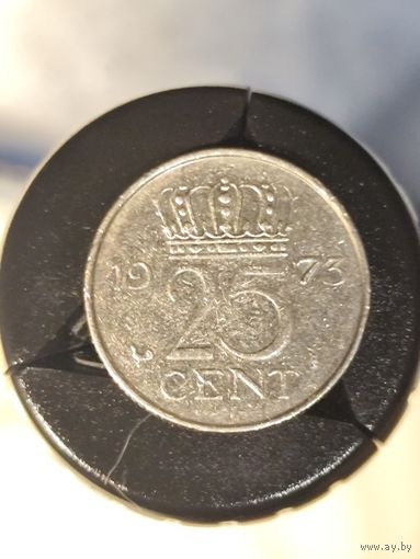 Нидерланды 25 центов 1973