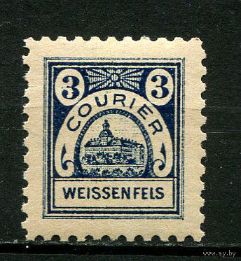 Германия - Вайсенфельс - Местные марки - 1896 - Замок 3Pf - [Mi.16] - 1 марка. MNH.  (Лот 88Ci)