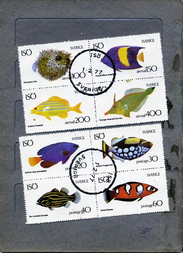 ШВЕЦИЯ ISO, РЫБЫ, 1977, 8м в 2-х сцепках, гашен