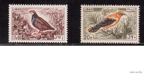 Ливан-1965,(Мих.897,898)  ** ,  Фауна, Птицы