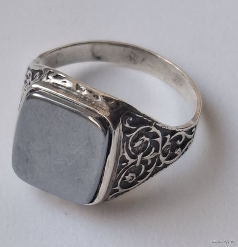 Кольцо. Печатка. Серебро 925.  Клеймо.  Размер 20.5-21