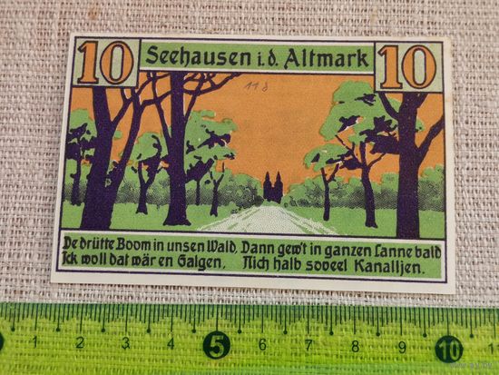 Германия-нотгельд 10 пфенингов Seehausen