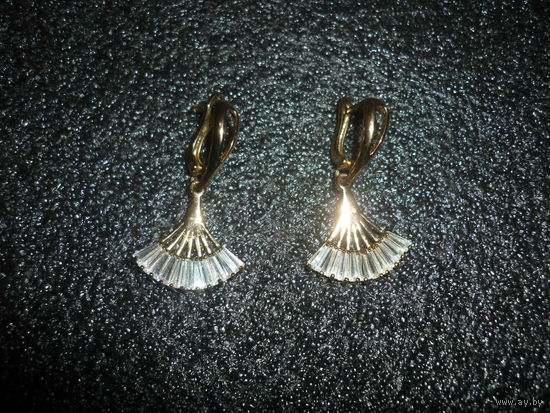 Серьги Старая Европа Золотой Тон