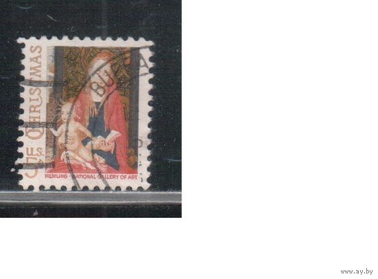 США-1966, (Мих. 912 ) , гаш. , Рождество, Живопись(одиночка),