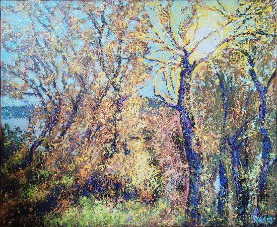 Картина Кравченко Алексей "Золотая россыпь осени", х.м., 65х85см.