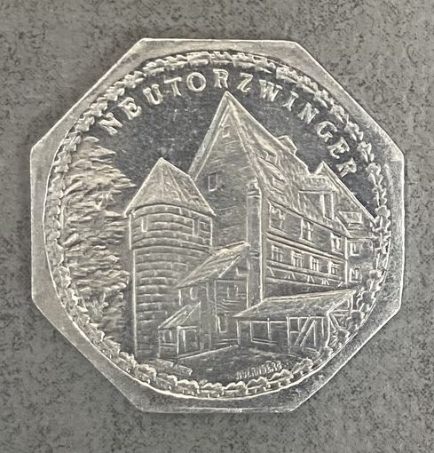 Германия Нюрнберг нотгельд 20 пфеннигов 1920 год.Дом Нойторцвингеров . трамвайный жетон