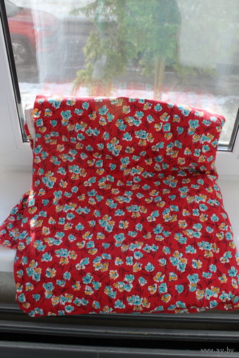 ОГРОМНЫЙ МОТОК ОТРЕЗОК такни "помозей" СССР красивый яркий цветочный рисунок