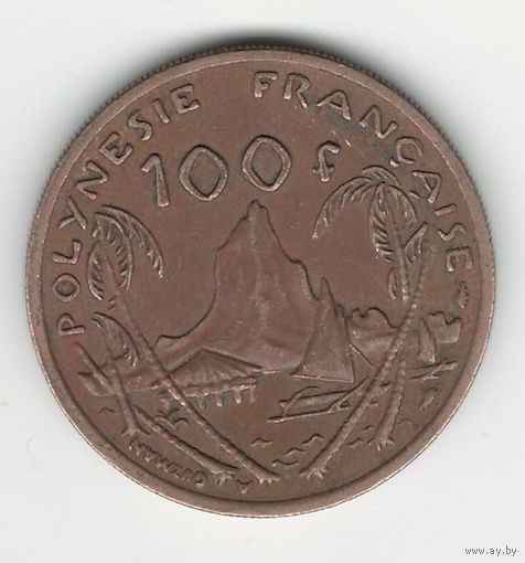 Французская Полинезия 100 франков 1988 года. Состояние XF+!