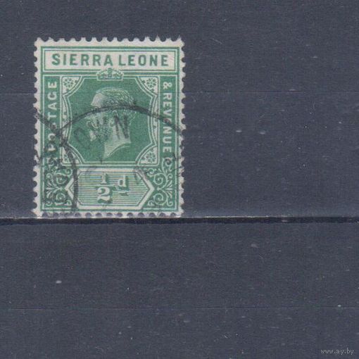 [1731] Британские колонии. Сьерра Леоне 1912. Георг V. 0,5d. Гашеная марка.