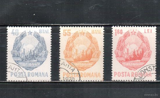 Румыния-1967, (Мих.2631-2633) гаш.  ,  Стандарт, Герб (полная серия)