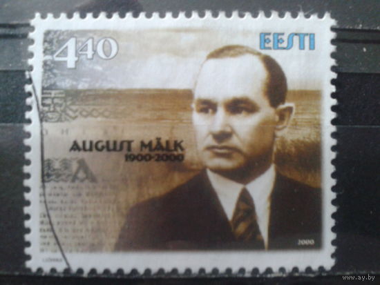 Эстония 2000 Писатель Митхель-1,0 евро гаш