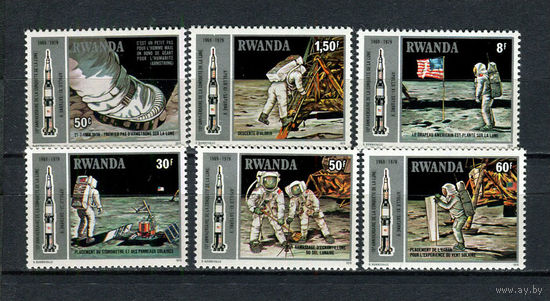 Руанда - 1980 - Космос. Аполлон 11. Посадка на Луну - [Mi. 1027-1032] - полная серия - 6 марок. MNH.  (Лот 52JT)-T25P9