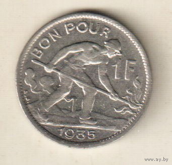 Люксембург 1 франк 1935
