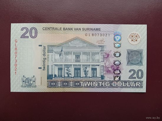 Суринам 20 долларов 2019 UNC