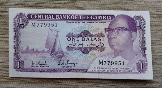 Werty71 Гамбия 1 даласи 1971 Ext - aUNC банкнота Корабль