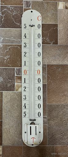 Эмалированная панель от уличного термометра. Размер 67 х 9 см