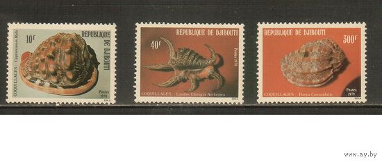 Джибути-1979(Мих.262-264),  ** ,    Морская Фауна ,Раковины (полная серия)