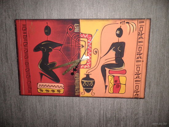 Часы настенные Африка,объёмная живопись красками,р-р 50х30 см.С рубля.