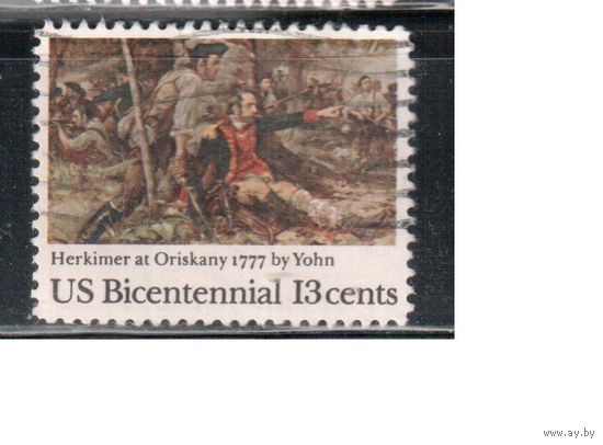 США-1977, (Мих.1310) , гаш.  , 200-лет США, Война, Живопись(одиночка)