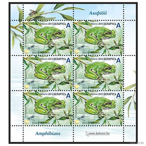 2015г Беларусь MNH  Малый лист "Амфибии"