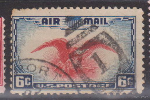 Орёл Птицы США 1938 год  Лот 9 С ИНТЕРЕСНЫМ ГАШЕНИЕМ