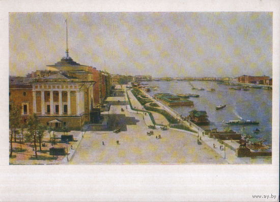 Чистая открытка 1958г. "Ленинград. Вид на Неву от Адмиралтейства" худ. А. Беггров