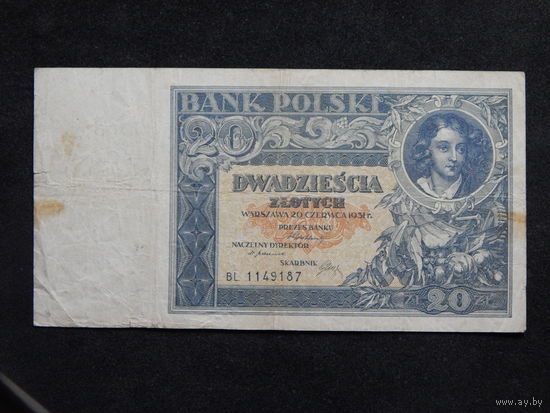 Польша 20 злотых 1931г.