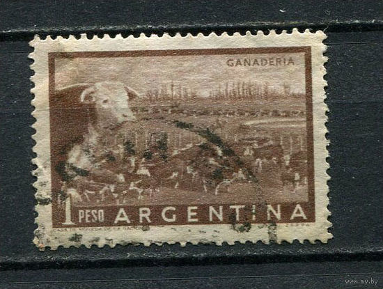 Аргентина - 1954/1959 - Крупный рогатый скот 1P - [Mi.624] - 1 марка. Гашеная.  (Лот 6EF)-T7P3