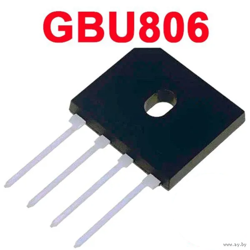 Диодный мост GBU 806 GBU-4 V(RRM) 600V I(AV) 8A