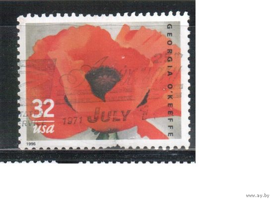 США-1996 (Мих.2727) , гаш., Цветы(одиночка),