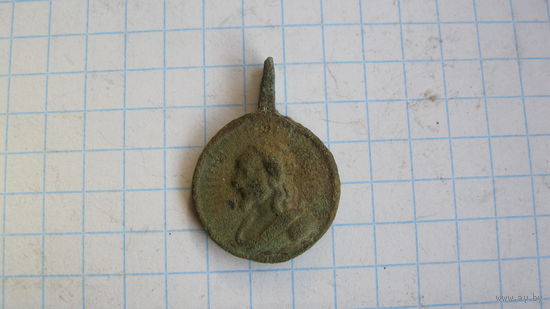 Медальон католический. Бронза, литье.