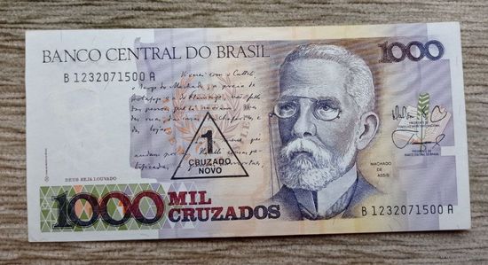 Werty71 Бразилия 1000 крузадо на 1 новый крузадо 1989 UNC банкнота