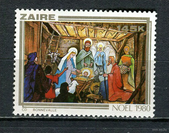 Конго (Заир) - 1980 - Рождество. Искусство 145К - [Mi.706] - 1 марка. MNH.  (Лот 13HX)-TG3P35