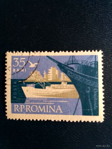 Марка Румынии. Курорты Черного моря. Констанца, морской порт в Румынии.