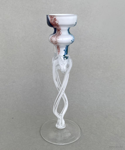 Подсвечник из цветного стекла