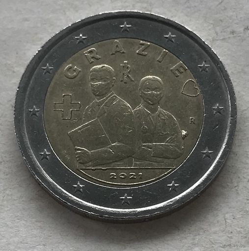 Италия 2 евро 2021 - Медицинские профессии (Спасибо)