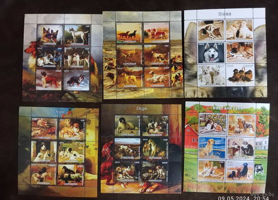 СЕРИЯ Блоков кошки собаки тигры  фауна  MNH