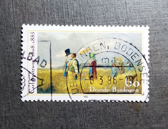 Марка Германия 1985 год 100 лет со дня смерти Карла Шпицвега