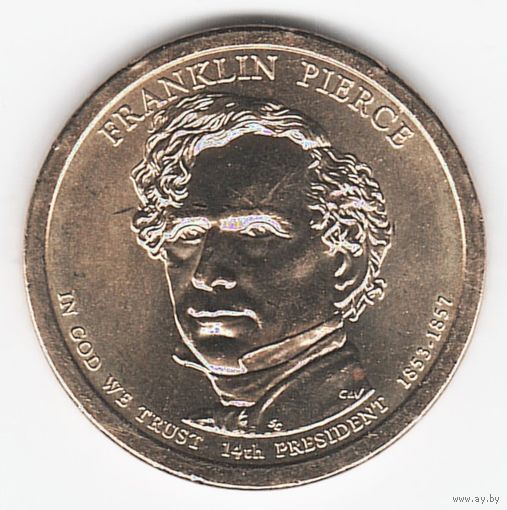 1 доллар США 2010 год 14-й Президент Франклин Пирс двор P _состояние UNC