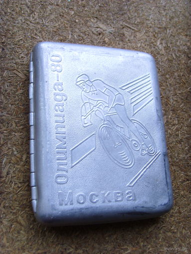 Портсигар СССР . Олимпиада 80 . Велосипед