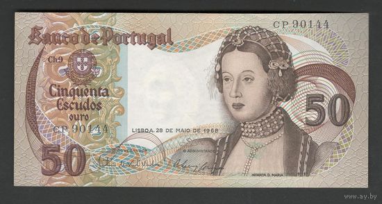 Португалия 50 эскудо 1968 года. Тип Р-174a. Состояние aUNC