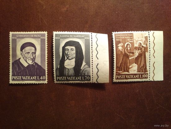 Ватикан 1960 г.300 лет со дня смерти святых Винсента де Поля и Луизы де Мариль./п/