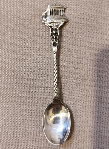 Ложка сувенирная кофейная "Афины", серебро, 1шт