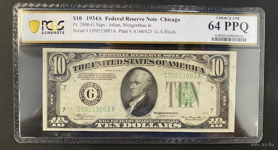 10 долларов США 1934 А UNC