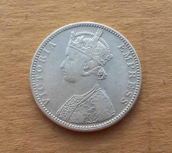 Британская Индия, рупия 1890 г., серебро 0.917, Виктория (1837-1901)