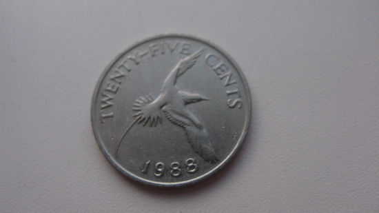 Бермуды 25 центов 1988