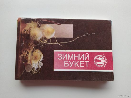 Зимний букет. Комплект открыток - 12 штук. 1990 год
